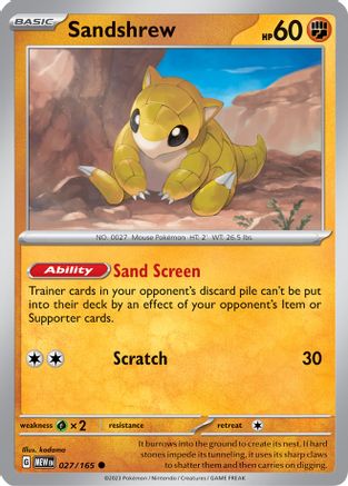 Sandshrew 27 - SV Scarlet & Violet 151 Reverse Holofoil