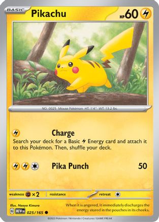 Pikachu - 025/165 25 - SV Scarlet & Violet 151 Reverse Holofoil