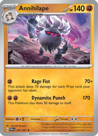 Annihilape - 047/091 47 - SV Paldean Fates Holofoil