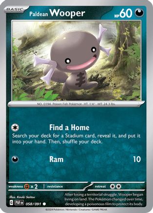 Paldean Wooper - 058/091 58 - SV Paldean Fates Reverse Holofoil