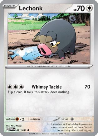Lechonk - 071/091 71 - SV Paldean Fates Reverse Holofoil