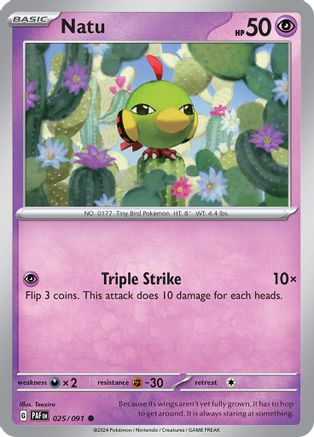 Natu - 025/091 25 - SV Paldean Fates Reverse Holofoil