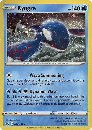 Kyogre (Pixel Holo) - 036/159 - Miscellaneous Cards & Products Holofoil