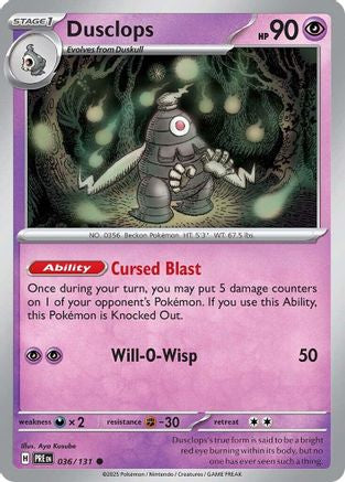Dusclops 36 - SV Prismatic Evolutions Reverse Holofoil