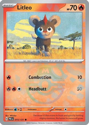 Litleo (Master Ball Pattern) 15 - SV Prismatic Evolutions Holofoil