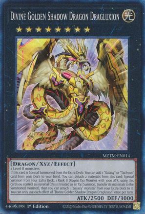 Divine Golden Shadow Dragon Dragluxion (Collector's Rare) (MZTM-EN014) - Maze of the Master 1st Edition