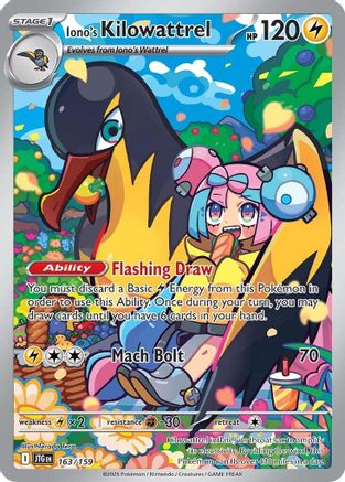 Iono's Kilowattrel - 163/159 163 - SV09 Journey Together Holofoil