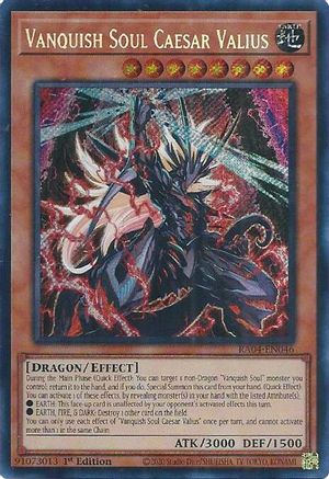 Vanquish Soul Caesar Valius (Secret Rare) (RA04-EN046) - Quarter Century Stampede 1st Edition
