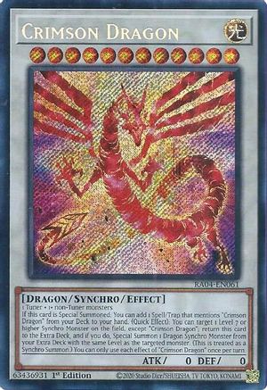 Crimson Dragon (Secret Rare) (RA04-EN061) - Quarter Century Stampede 1st Edition