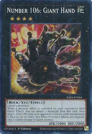 Number 106: Giant Hand (RA04-EN066) - Quarter Century Stampede 1st Edition