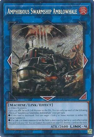 Amphibious Swarmship Amblowhale (Secret Rare) (RA04-EN077) - Quarter Century Stampede 1st Edition