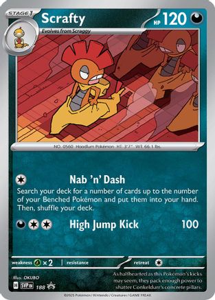 Scrafty - 188 (Cosmos Holo) 188 - SV Scarlet & Violet Promo Cards Holofoil