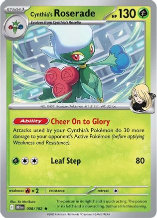 Cynthia's Roserade 8 - SV10 Destined Rivals Holofoil