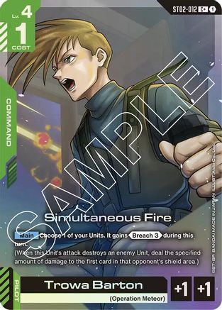 Simultaneous Fire (C+) - ST02-012 - Starter Deck 02 Wings of Advance Holofoil