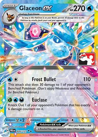 Glaceon EX - 026/131 - Prize Pack Series Cards Holofoil