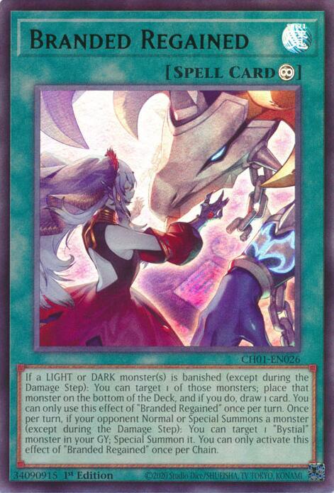 Branded Regained (CH01-EN026) - THE CHRONICLES DECK: The Fallen & The Virtuous (All-Foil Edition) 1st Edition