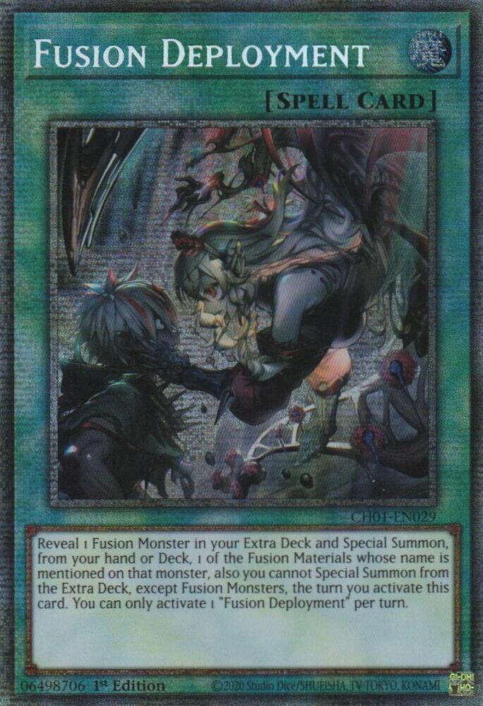 Fusion Deployment (Starlight Rare) (CH01-EN029) - THE CHRONICLES DECK: The Fallen & The Virtuous (All-Foil Edition) 1st Edition