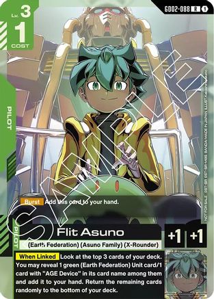 Flit Asuno (GD02 Release Event) - GD02-088 - Gundam Promotional Cards Holofoil