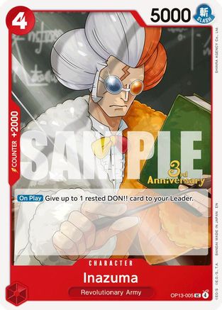 Inazuma - OP13-005 - Carrying On His Will: 3rd Anniversary Tournament Cards