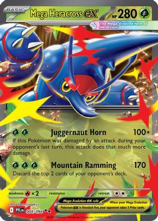 Mega Heracross ex - 004/094 4 - ME02 Phantasmal Flames Holofoil