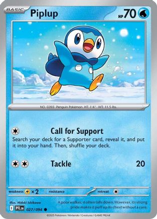 Piplup - 027/094 - ME02 Phantasmal Flames Reverse Holofoil