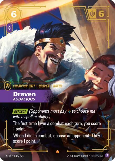 League of Legends RIFTBOUND Draven - Audacious (SFD 148/221) Spiritforged