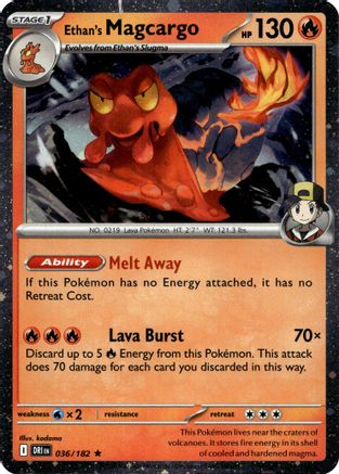 Ethan's Magcargo (Cosmo Holo) - 036/182 - Miscellaneous Cards & Products Holofoil