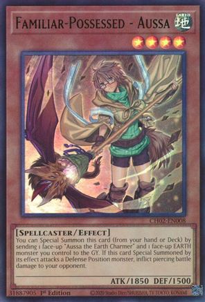 Familiar-Possessed - Aussa - CH02-EN008 - THE CHRONICLES DECK: Spirit Charmers (All-Foil Edition) 1st Edition