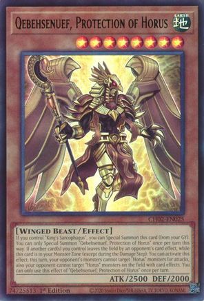 Qebehsenuef, Protection of Horus - CH02-EN025 - THE CHRONICLES DECK: Spirit Charmers (All-Foil Edition) 1st Edition