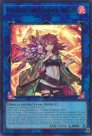 Hiita the Fire Charmer, Ablaze - CH02-EN043 - THE CHRONICLES DECK: Spirit Charmers (All-Foil Edition) 1st Edition