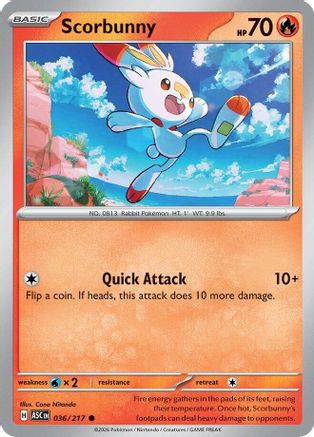 Scorbunny - 036/217 - ME Ascended Heroes Reverse Holofoil