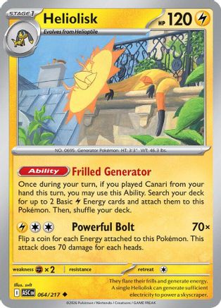 Heliolisk - 064/217 - ME Ascended Heroes Reverse Holofoil