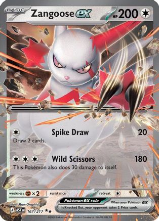 Zangoose EX - 167/217 - ME Ascended Heroes Holofoil