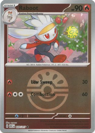 Raboot (Friend Ball) - 037/217 - ME Ascended Heroes Reverse Holofoil