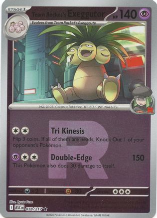 Team Rocket's Exeggutor (Team Rocket) - 078/217 - ME Ascended Heroes Reverse Holofoil