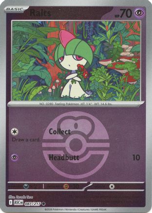 Ralts (Love Ball) - 087/217 - ME Ascended Heroes Reverse Holofoil