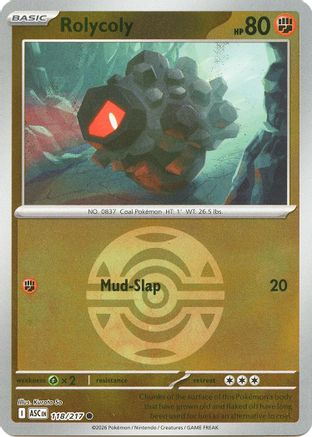 Rolycoly (Dusk Ball) - 118/217 - ME Ascended Heroes Reverse Holofoil