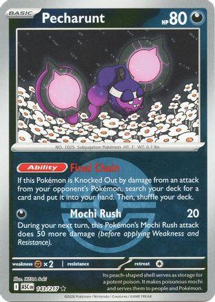 Pecharunt (Poke Ball) - 143/217 - ME Ascended Heroes Reverse Holofoil