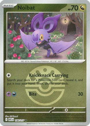 Noibat (Friend Ball) - 156/217 - ME Ascended Heroes Reverse Holofoil