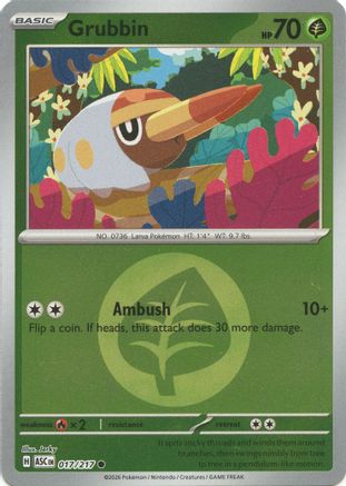 Grubbin (Energy Symbol Pattern) - 017/217 - ME Ascended Heroes Reverse Holofoil