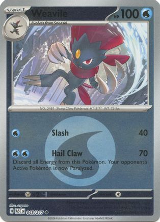 Weavile (Energy Symbol Pattern) - 045/217 - ME Ascended Heroes Reverse Holofoil