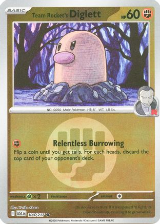 Team Rocket's Diglett (Energy Symbol Pattern) - 100/217 - ME Ascended Heroes Reverse Holofoil