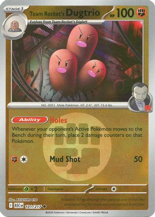 Team Rocket's Dugtrio (Energy Symbol Pattern) - 101/217 - ME Ascended Heroes Reverse Holofoil