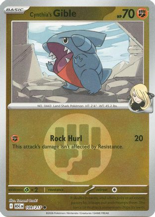 Cynthia's Gible (Energy Symbol Pattern) - 109/217 - ME Ascended Heroes Reverse Holofoil