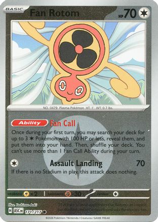 Fan Rotom (Energy Symbol Pattern) - 171/217 - ME Ascended Heroes Reverse Holofoil