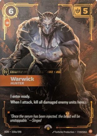 Warwick - Hunter - 159a/298 - Riftbound Promotional Cards Foil