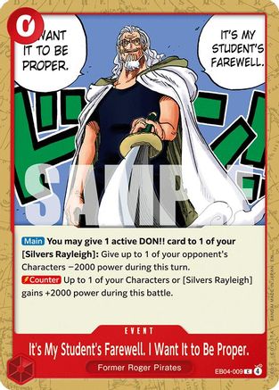 It's My Student's Farewell. I Want It to Be Proper. - EB04-009 - Adventure on Kami's Island