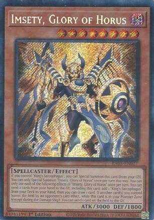 Imsety, Glory of Horus (Secret Rare) - RA05-EN027 - Rarity Collection 5 1st Edition