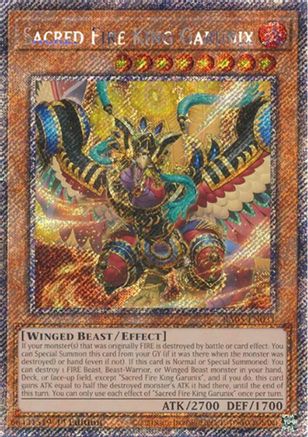 Sacred Fire King Garunix (Platinum Secret Rare) - RA05-EN031 - Rarity Collection 5 1st Edition