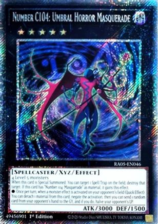 Number C104: Umbral Horror Masquerade (Platinum Secret Rare) - RA05-EN046 - Rarity Collection 5 1st Edition